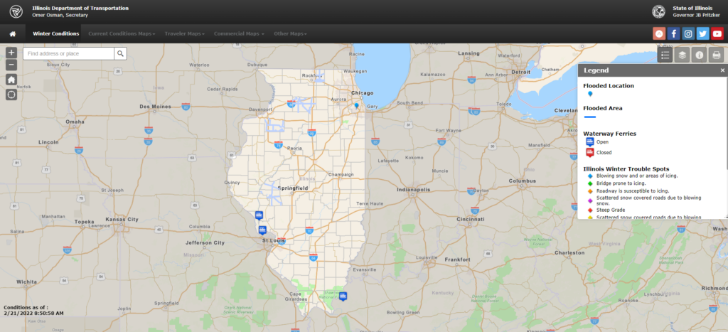 Bad weather coming your way? View up to date information on IL road conditions.